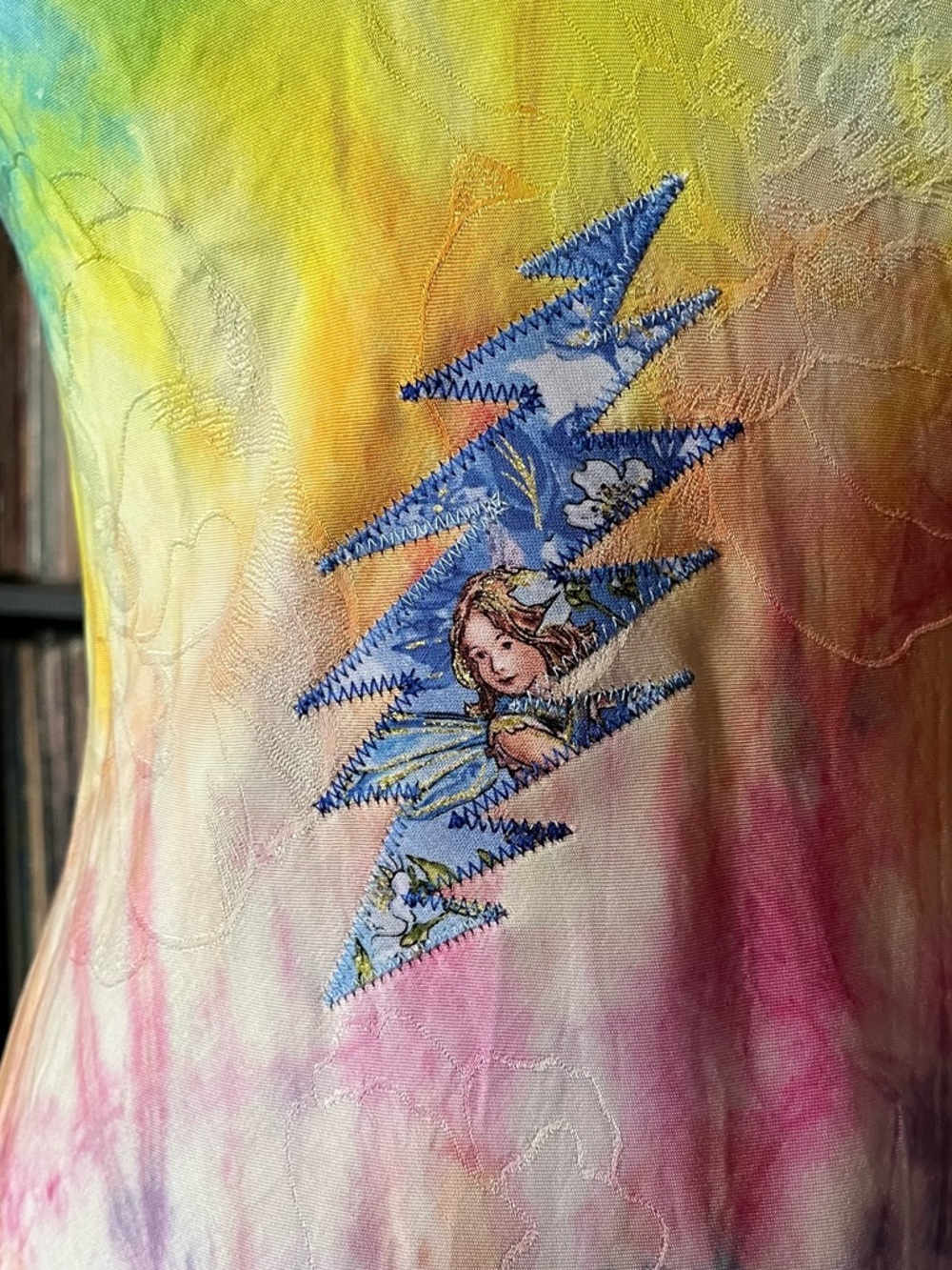 Rainbow swirl hippie slip dress 90s bias stealie bolt dead 💀 grateful faerie ⚡️ - Picture 2 of 15